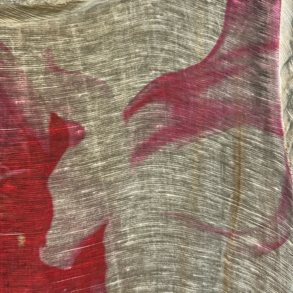 Jade & Cloud Small Lagenlook Dress Asymmetrical Hem Artsy Linen Silk Gauze - Picture 5 of 7